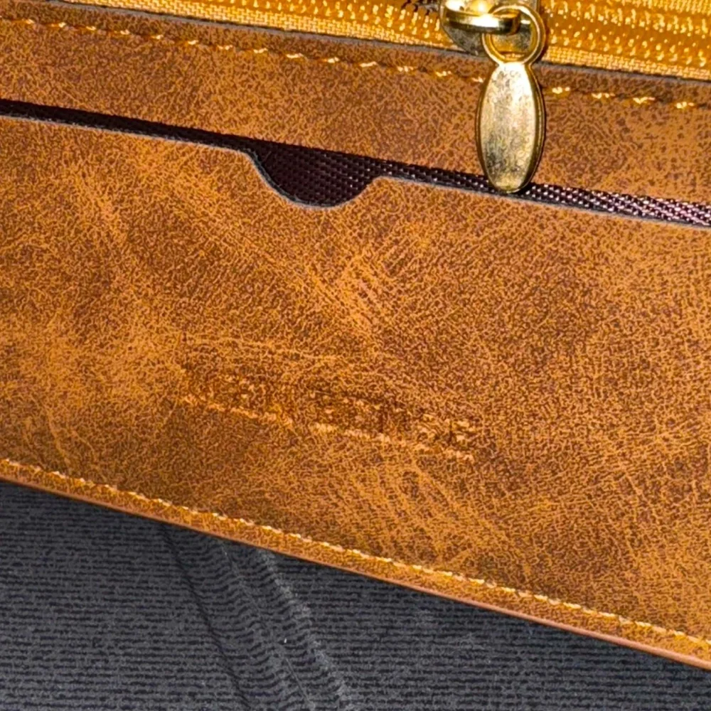 Authentic Tan Leather Bifold Wallet